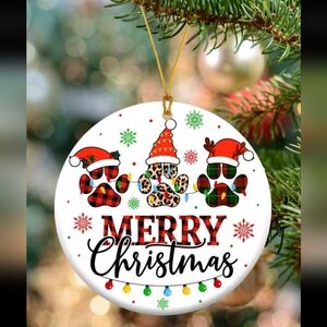 Festive Acrylic Christmas Ornament with Santa Design